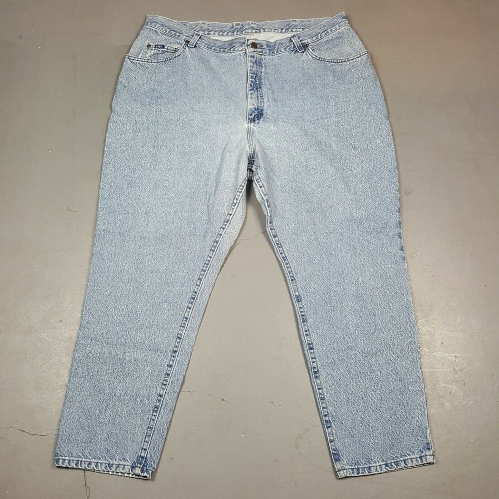 SOLD 90s Lee Mom Jeans Womens Plus Size 24 High Waisted Tapered High Rise 39x29
